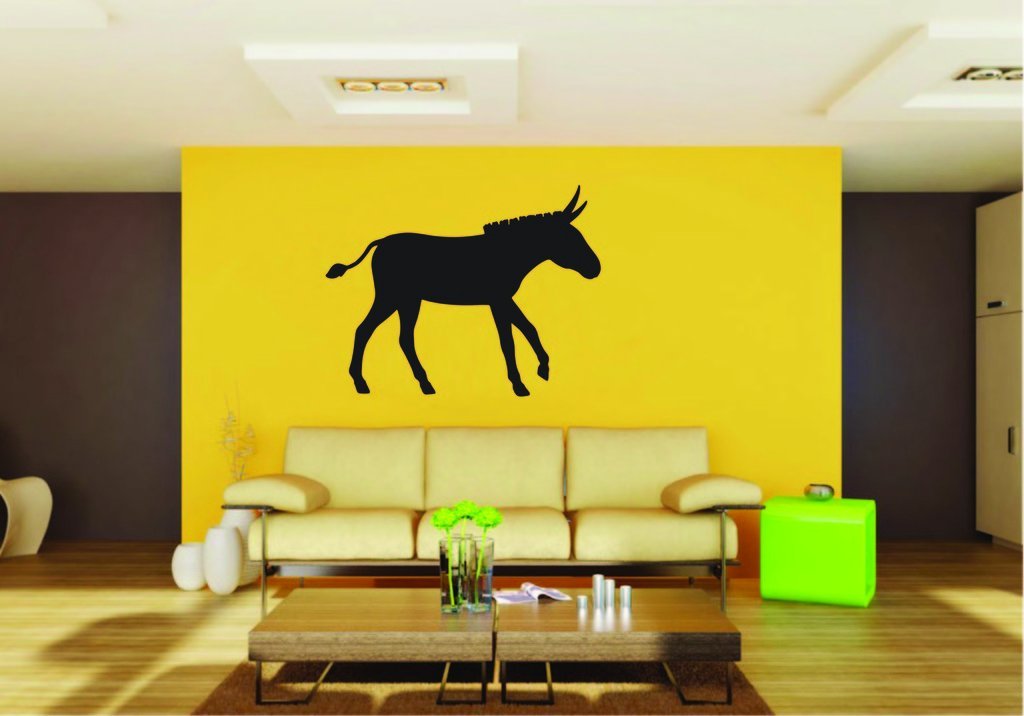 Picniva Donkey Sty12 Vinyl Wall Decal, Approx 22 x 17.2 in, Removable
