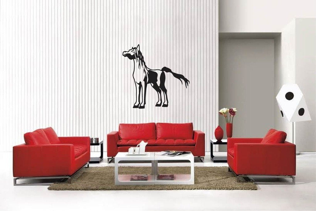 Picniva Matte Black Pony Style 2 Vinyl Wall Decal Equestrian Kids Decor