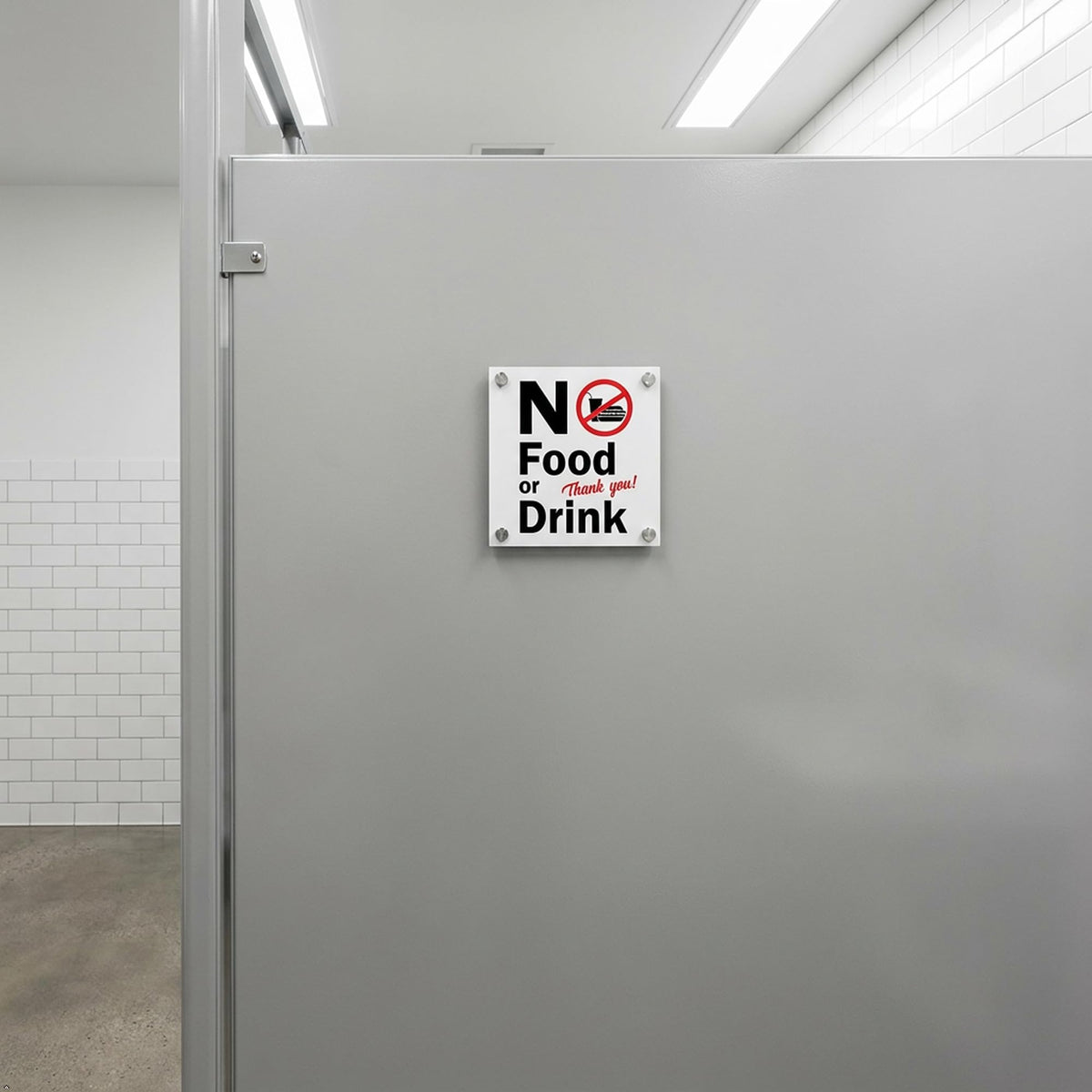 Picniva No Food or Drink Notice Stickers, 5 in, Two Pack