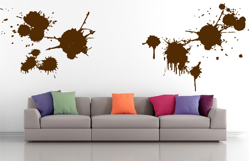Picniva Splatter Assortment Wall Decals, Brown, 10 in Height, DOTPR12A