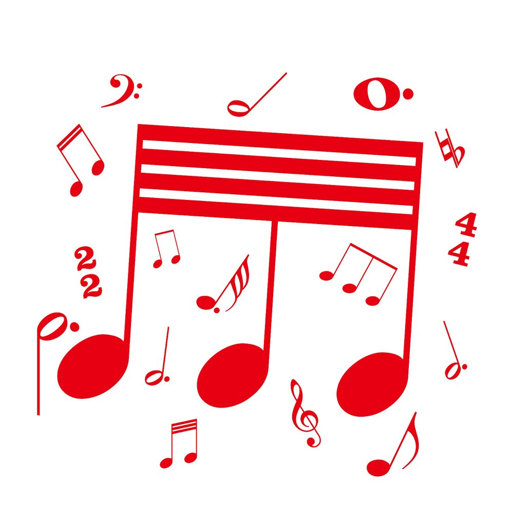 Picniva Beamed Sixty Fourth Notes Wall Decal for Musicians
