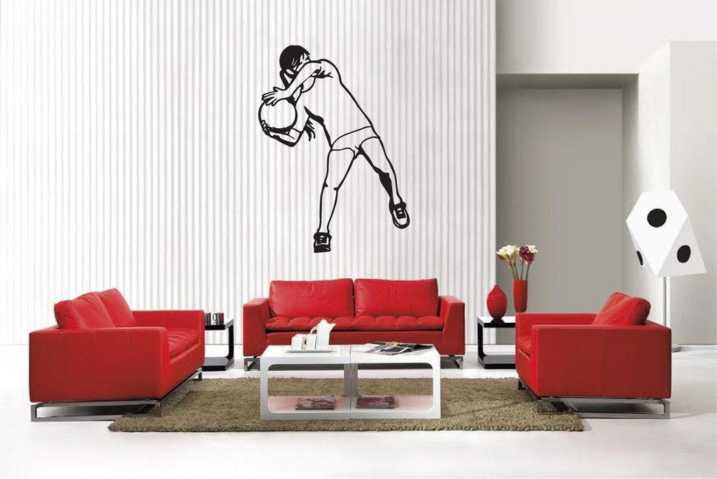 Picniva Matte Black Soccer Girl Style 34 Vinyl Wall Decal Sports Decor