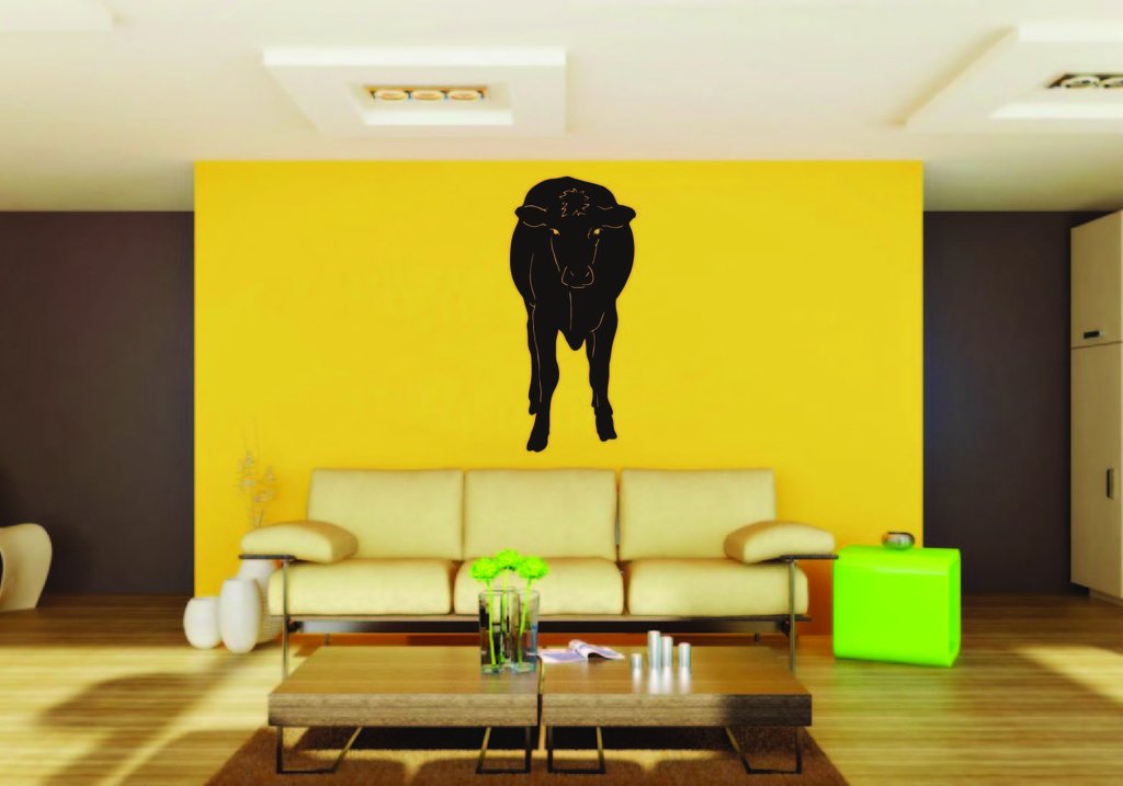 Picniva Cow Sty53 Vinyl Wall Decal, Approx 22 x 48.4 in, Removable