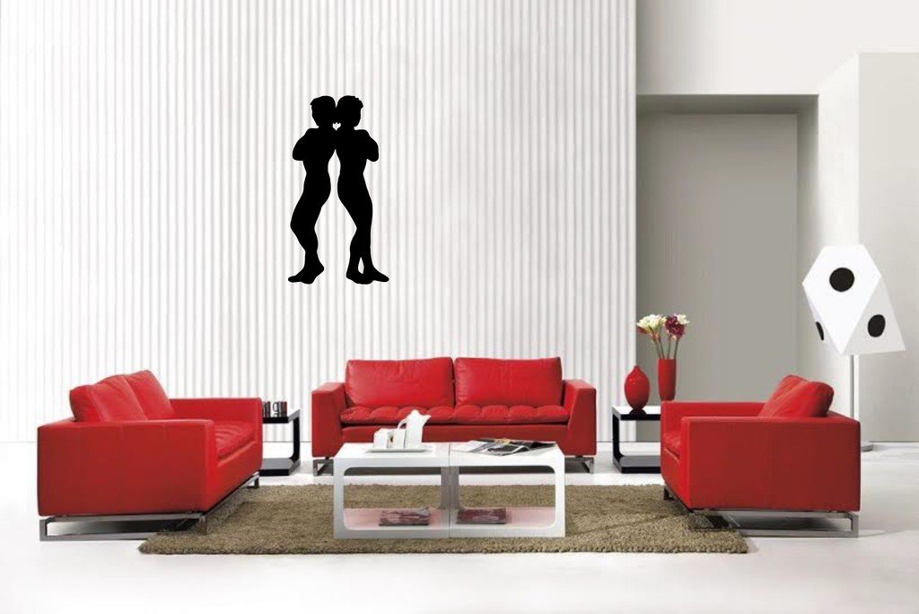 Picniva Gemini Style 1 Vinyl Wall Decal, Matte Black, 22 x 41.17 in