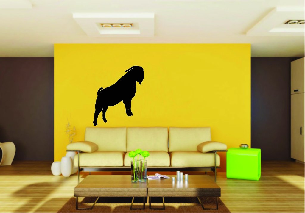 Picniva Boer Goat Sty9a Vinyl Wall Decal, Approx 22 x 25 in, Removable