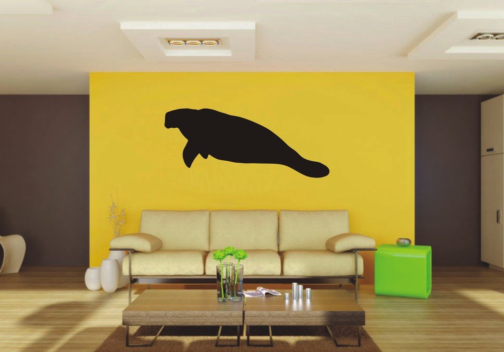 Picniva Manatee Sty6 Vinyl Wall Decal, Approx 22 x 9.27 in, Removable