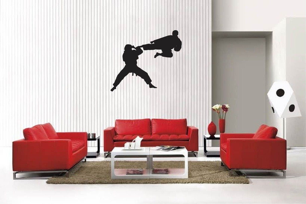 Picniva Matte Black Martial Arts Style 209 Vinyl Wall Decal Sports Decor