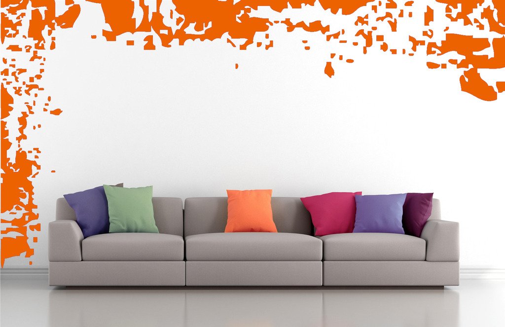 Picniva Grunge Borders Wall Decals, Orange, 10 in Height, DOTPR02A