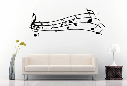Picniva Flowing Music Staff Wall Decal for Musicians