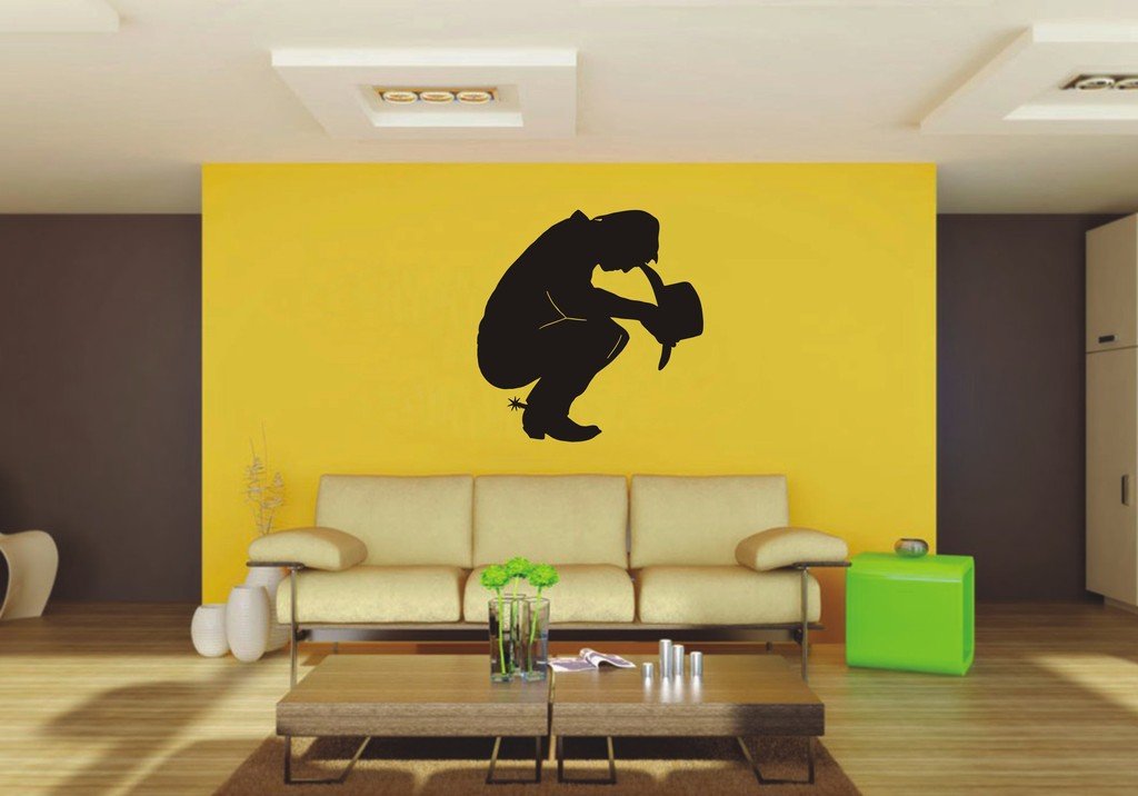 Picniva Cowboy Sty9 Vinyl Wall Decal, Removable, Home Decor