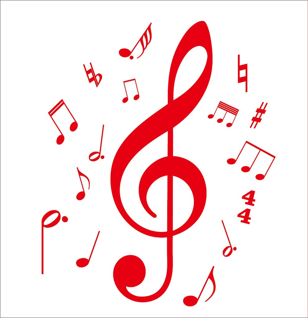 Picniva Treble Clef Music Notes Wall Decal for Musicians