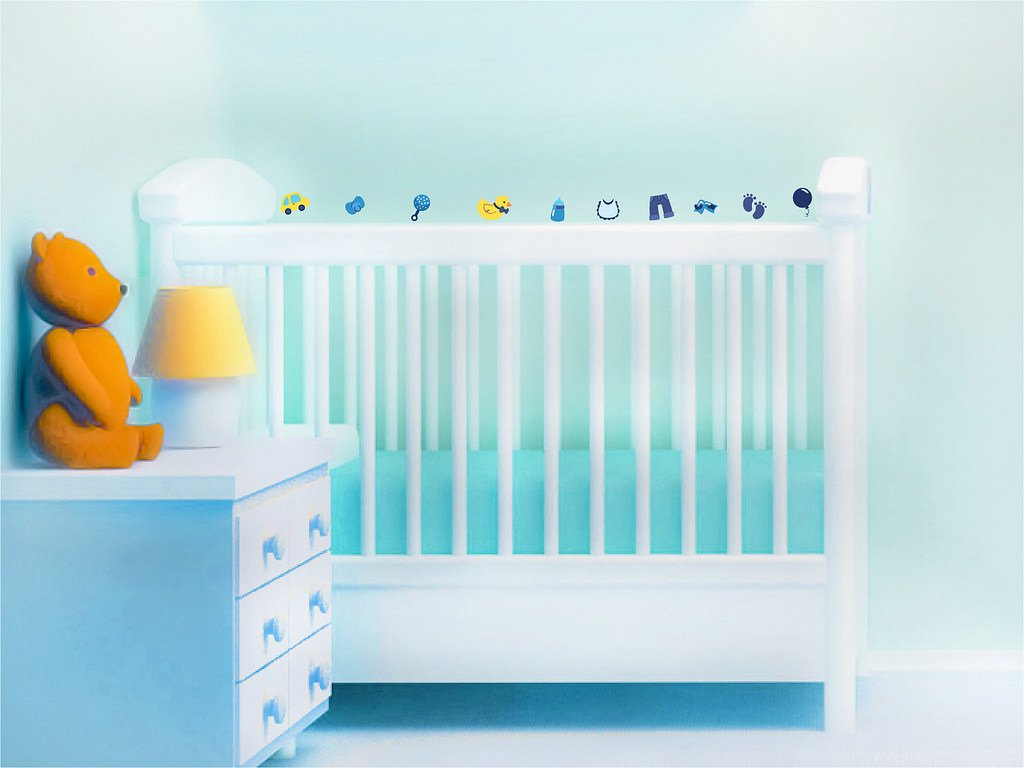 Picniva Baby Boy Clear Vinyl Wall Stickers, A4, 2 in Tallest