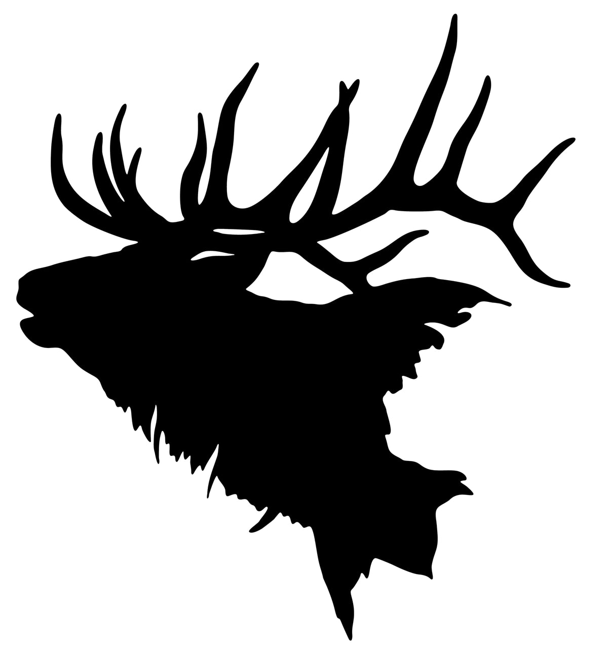 Picniva Elk Head Vinyl Decal, Black, 20 in for Vehicle Decoration - Color: Black - Size: 20''