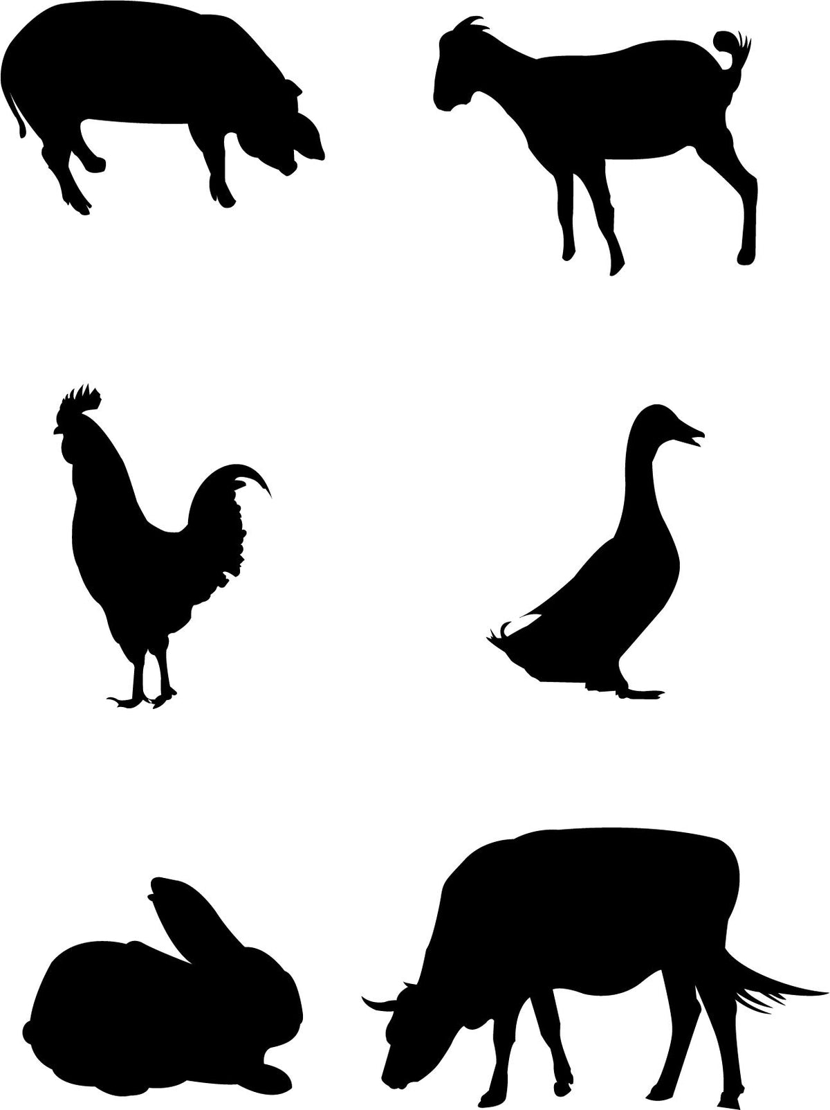 Picniva Black & White Baby Animal Wall Decals Removable Nursery Stickers