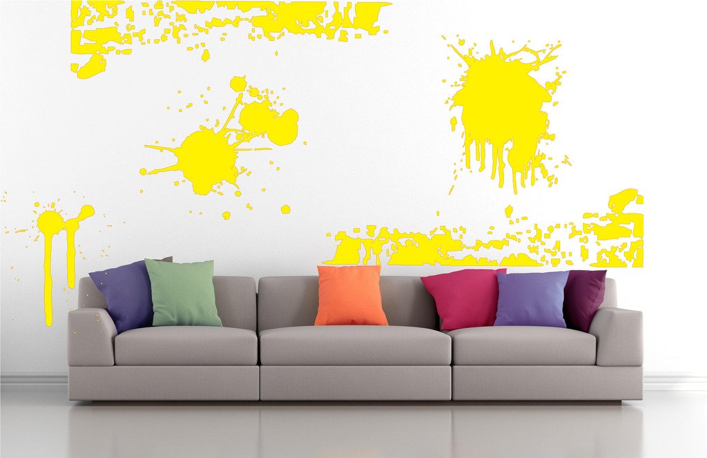 Picniva Drips Border Mix Wall Decals, Yellow, 10 in Height, DOTPR14A