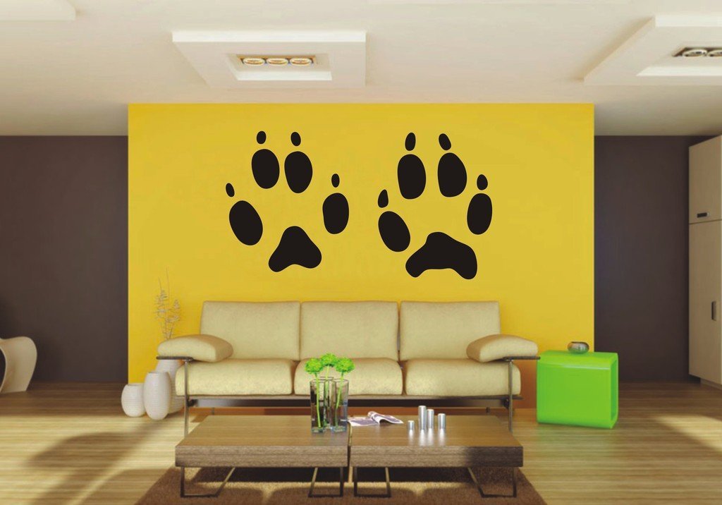 Picniva 22x12.24 Fox Track Vinyl Wall Decal Wildlife Footprint