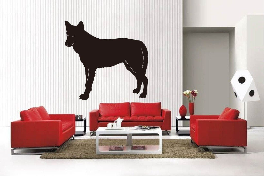 Picniva Matte Black Coyote Style 2 Vinyl Wall Decal Western Wildlife BG5212