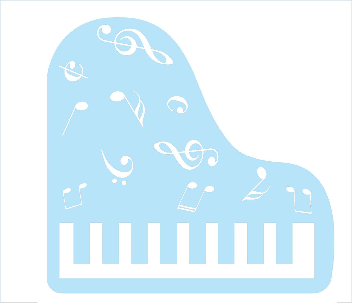 Picniva Grand Piano Music Notes Wall Decal for Musicians