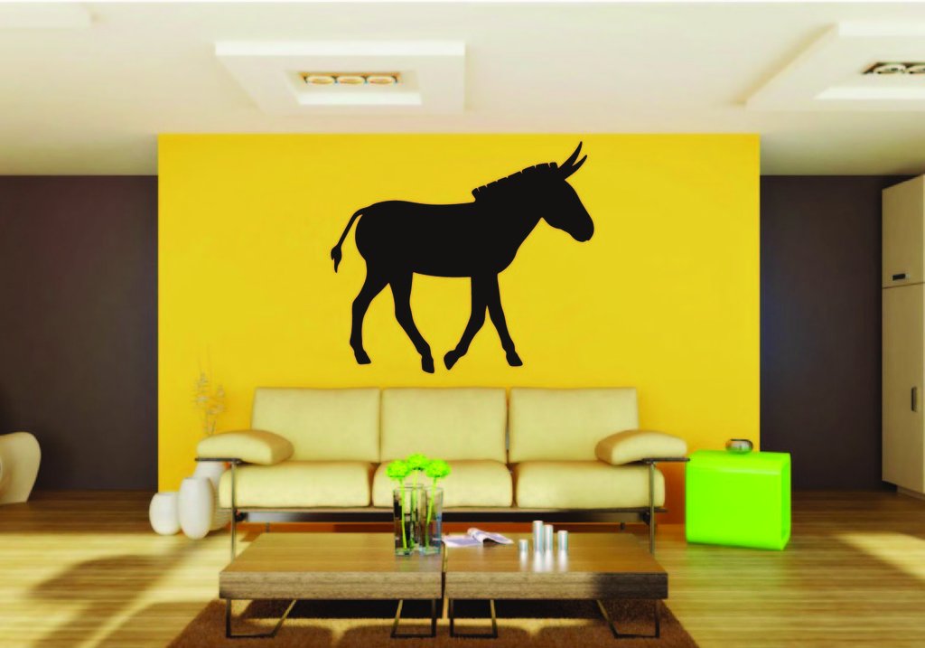 Picniva Donkey Sty19 Vinyl Wall Decal, Approx 22 x 19.8 in, Removable