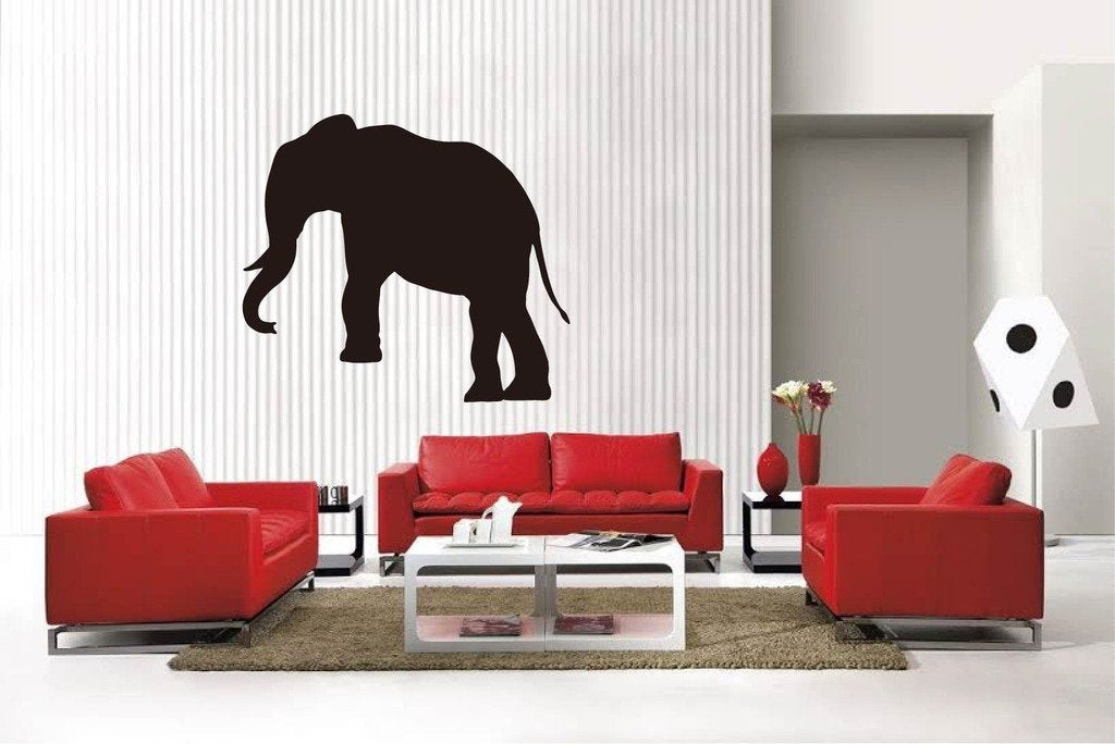 Picniva Matte Black Elephant Style 9 Vinyl Wall Decal Safari Nursery BG5273