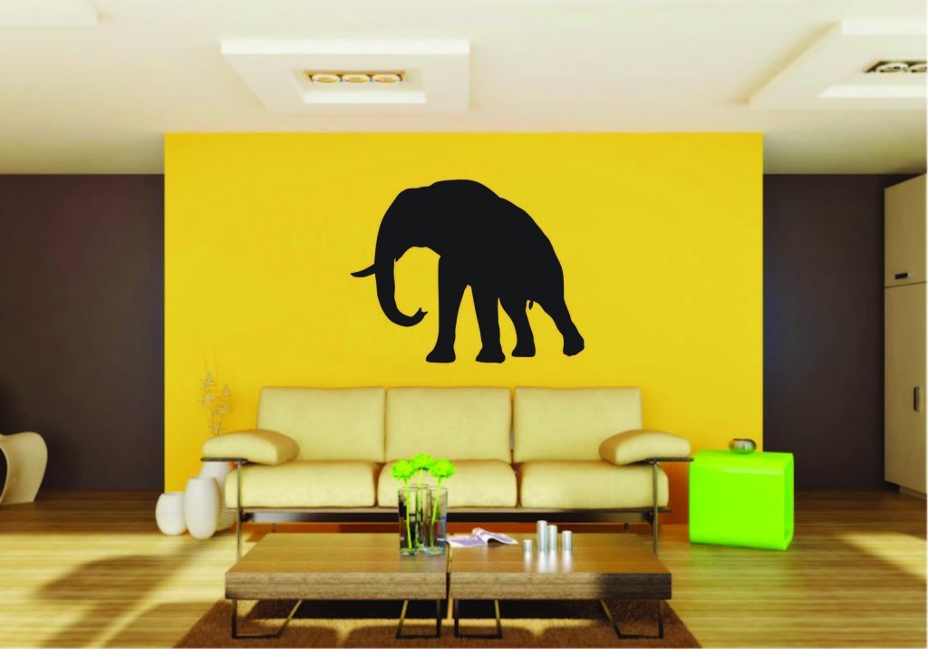 Picniva Elephant Sty13 Vinyl Wall Decal, Approx 22 x 17.11 in, Removable
