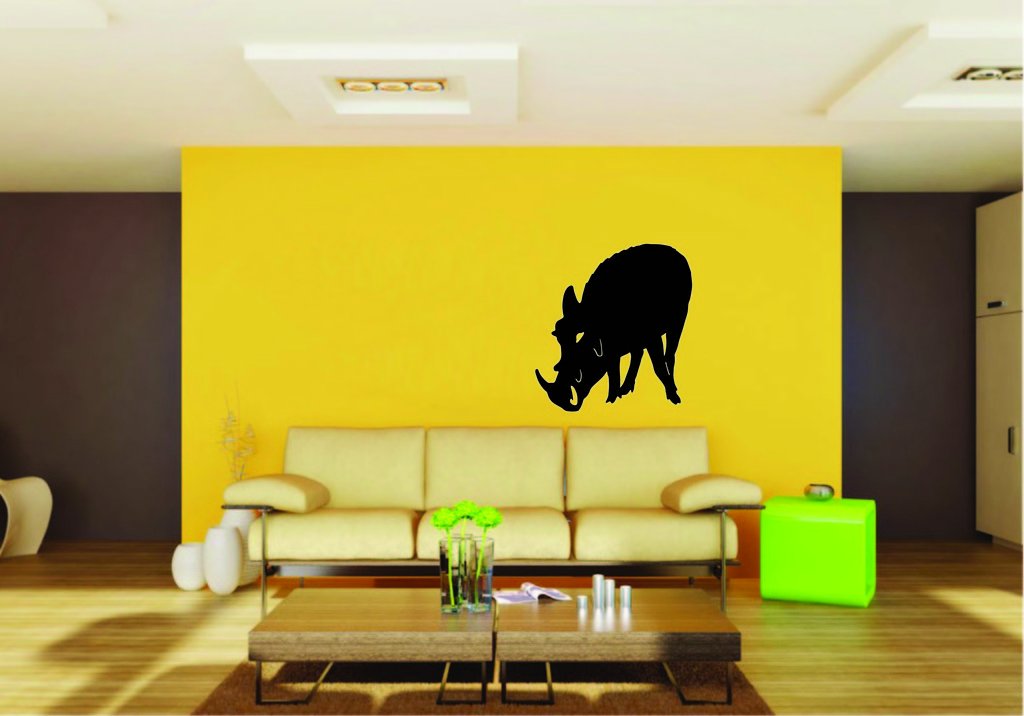 Picniva Boar Sty7 Vinyl Wall Decal, Approx 22 x 24 in, Removable