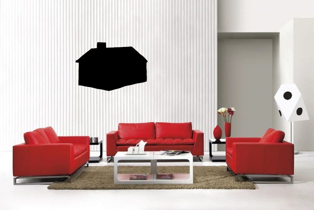 Picniva Log Cabin Style 1A Vinyl Wall Decal, Matte Black, 22 x 14.85 in