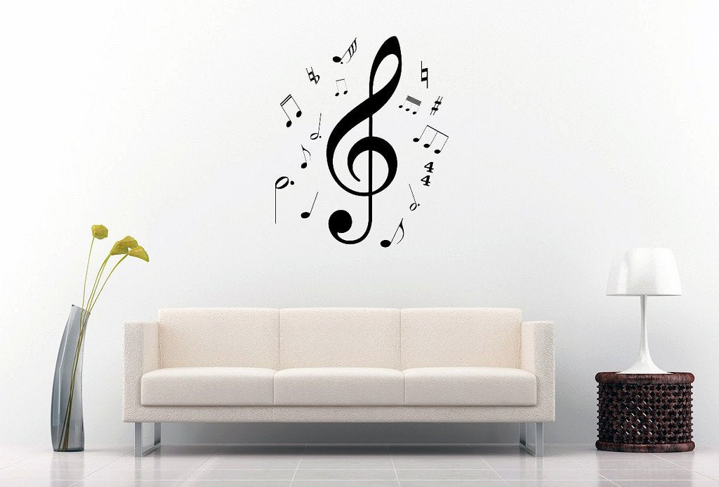 Picniva Treble Clef Music Notes Wall Decal for Musicians