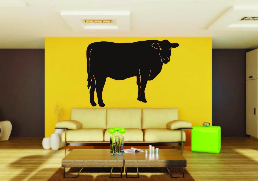 Picniva Cow Sty79 Vinyl Wall Decal, Approx 22 x 17.6 in, Removable