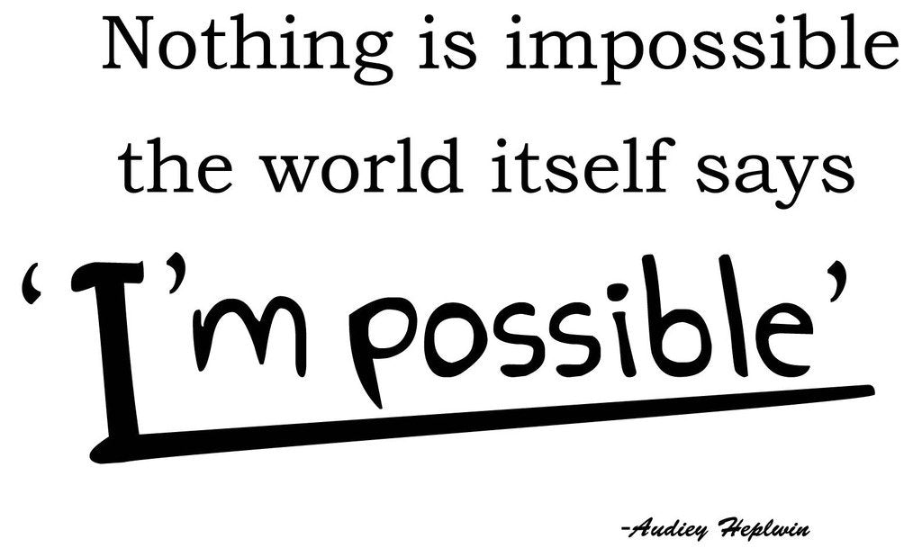 Picniva Nothing is Impossible Motivational Quote Removable Vinyl Wall Decal - Color: nothing is impossible
