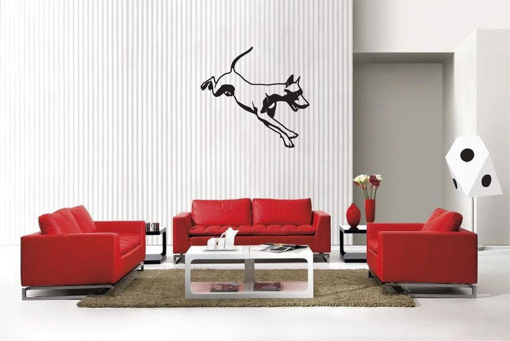 Picniva Matte Black Doberman Style 14 Vinyl Wall Decal Canine Decor