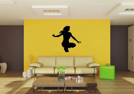 Picniva 22x19.72 Squating Style 1 Vinyl Wall Decal Figure