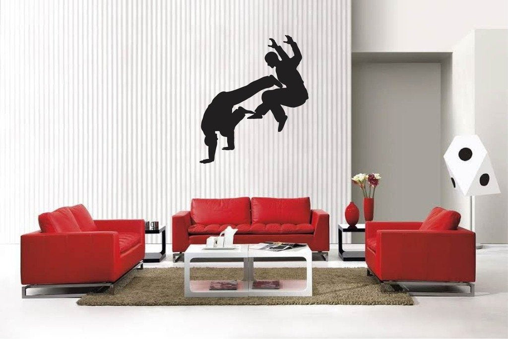 Picniva Matte Black Martial Arts Style 8 Vinyl Wall Decal Sports Decor