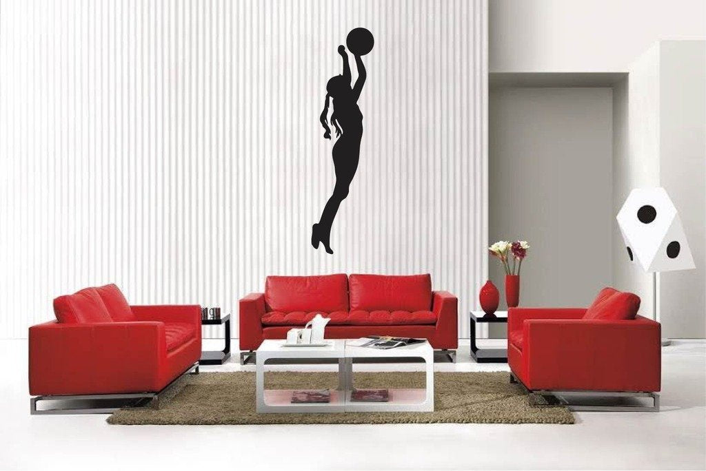 Picniva Matte Black Soccer Girl Style 16a Vinyl Wall Decal Sports Decor