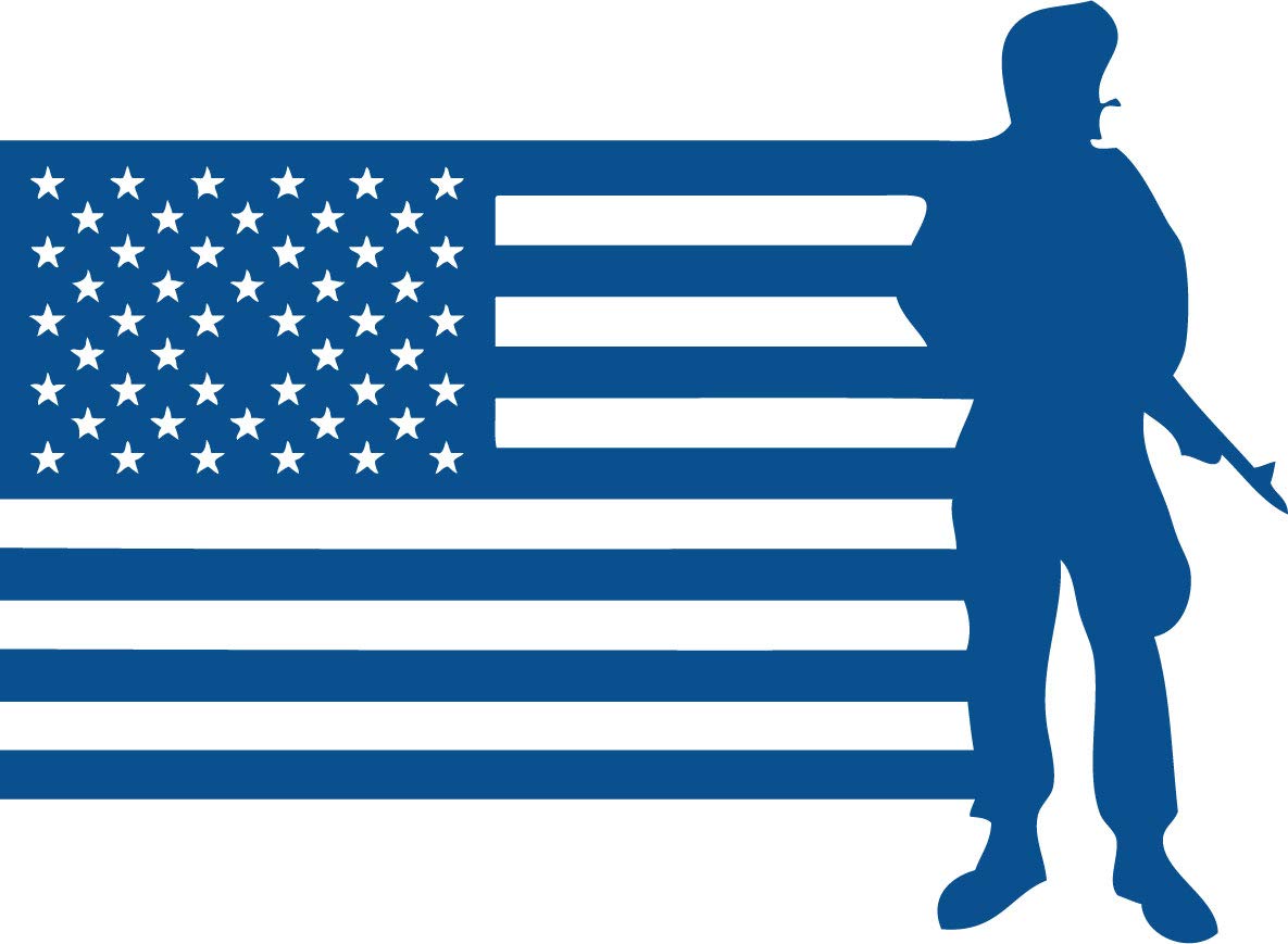 Decaltor Military Soldier Army Flag 5 in Vinyl Decal Laptop Bumper Wall