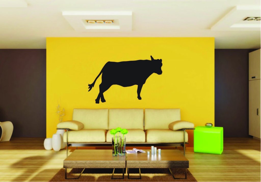 Picniva Cow Sty91 Vinyl Wall Decal, Approx 22 x 14.33 in, Removable