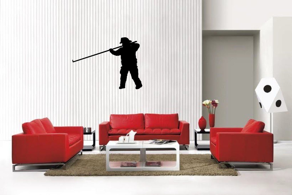 Picniva Matte Black Fireman Style 27 Vinyl Wall Decal Firefighter Hero
