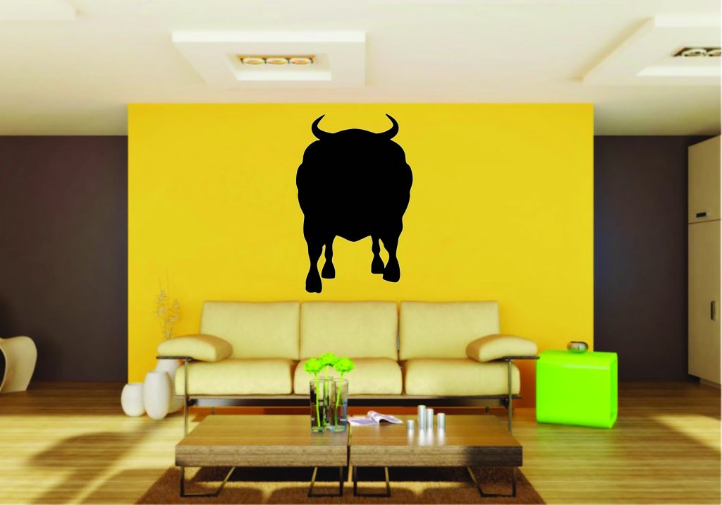Picniva Bull Sty7a Vinyl Wall Decal, Approx 22 x 33.44 in, Removable