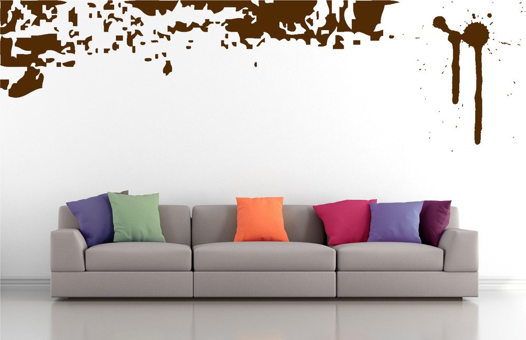 Picniva Drips Border Wall Decals, Brown, 10 in Height, DOTPR03A