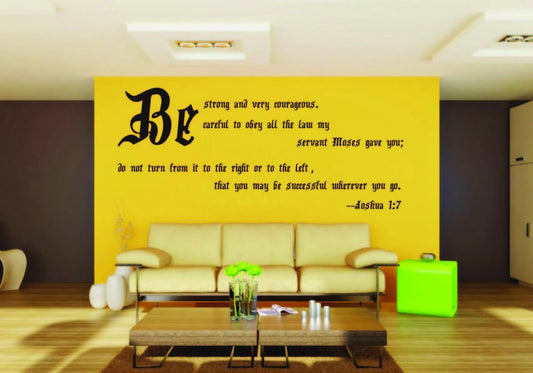 Picniva Joshua 1:7 Scripture Removable Vinyl Wall Decal