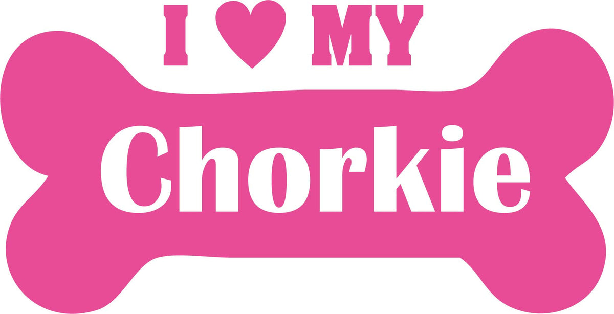 Decaltor I Love My Chorkie Vinyl Decal for Car Window Laptop, 5 in