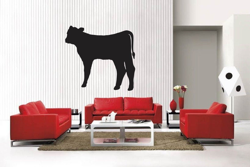 Picniva Matte Black Cow Style 14 Vinyl Wall Decal Farm Ranch Decor Home Art