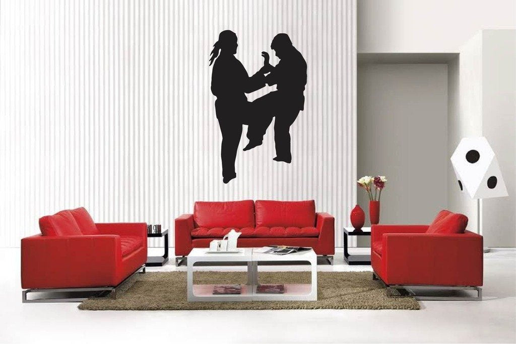 Picniva Matte Black Martial Arts Style 218 Vinyl Wall Decal Sports Decor
