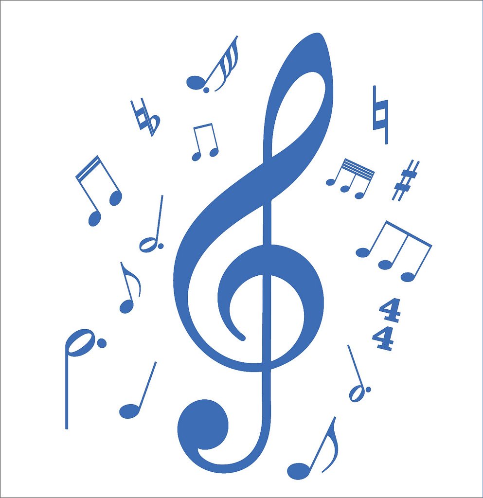 Picniva Treble Clef Music Notes Wall Decal for Musicians