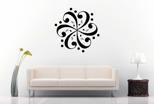 Picniva Six Bass Clefs Pinwheel Wall Decal for Musicians