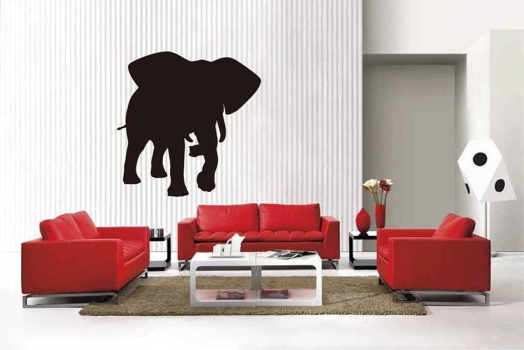 Picniva Matte Black Elephant Style 6 Vinyl Wall Decal Safari Nursery BG5270