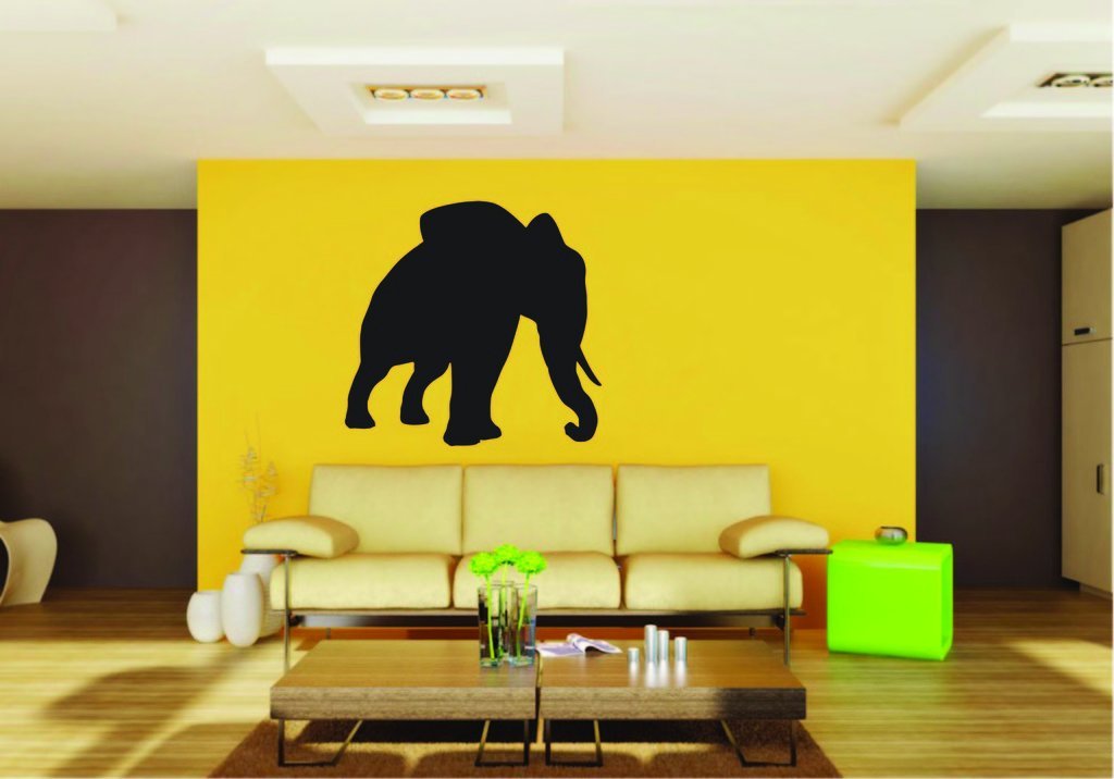 Picniva Elephant Sty4 Vinyl Wall Decal, Approx 22 x 20.63 in, Removable