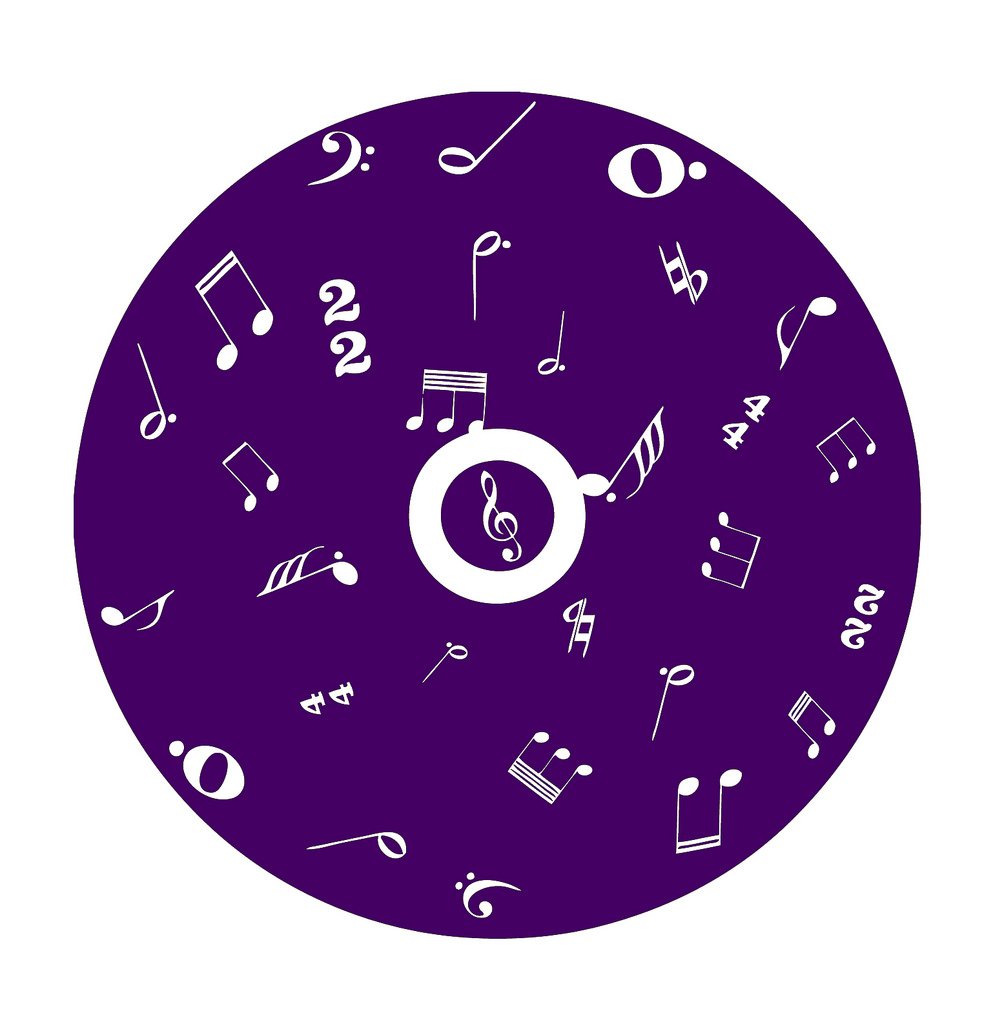 Picniva Filled CD Music Symbols Wall Decal for Musicians