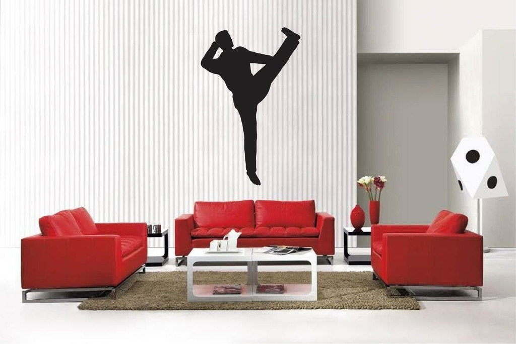 Picniva Matte Black Martial Arts Style 147 Vinyl Wall Decal Sports Decor