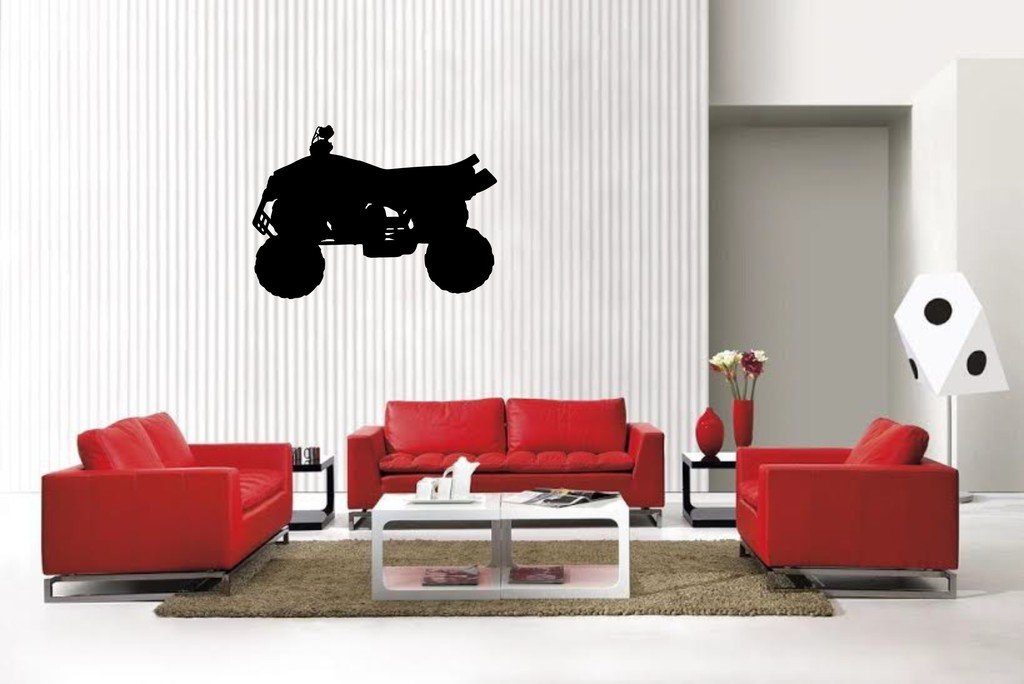 Picniva Matte Black 4 Wheeler Style 6a Vinyl Wall Decal Vehicle Hobby Decor